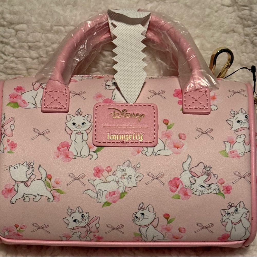 Loungefly Disney Aristocrats Marie pink floral crossbody, NWT